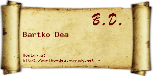 Bartko Dea névjegykártya