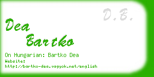dea bartko business card